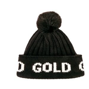 Goldberg Black Pom-Pom Knit Beanie